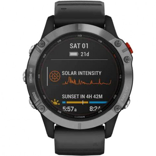 Garmin Fenix 6 Solar Silver with black band (010-02410-00)