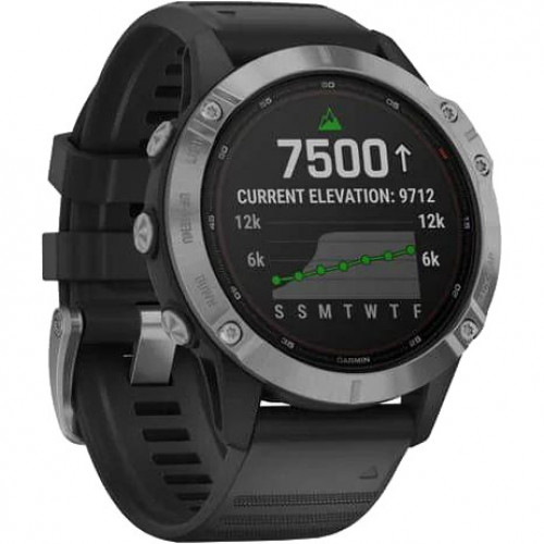Garmin Fenix 6 Solar Silver with black band (010-02410-00)