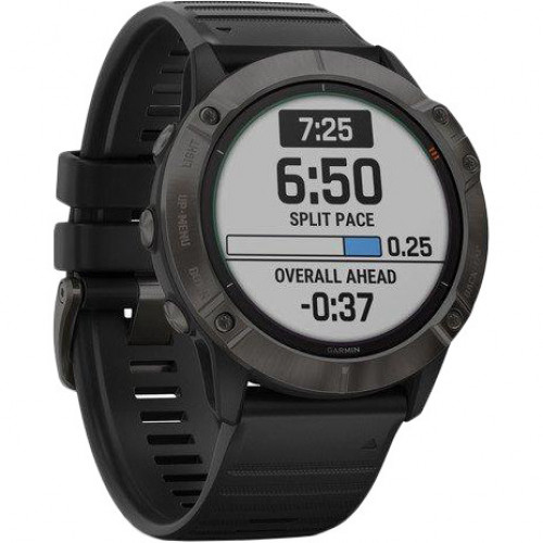 Garmin Fenix 6X Pro Solar Titanium Carbon Grey DLC with Black Band (010-02157-21)