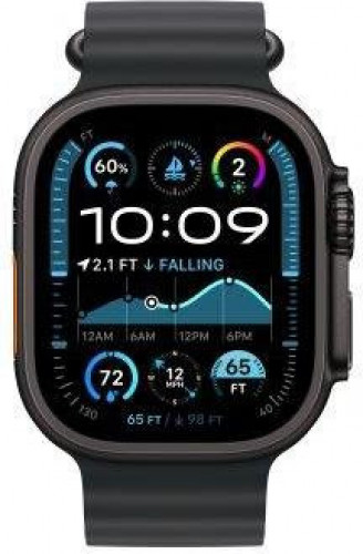 Apple Watch 44/45/46/49mm Ocean Band Black / Black Titanium Finish (MYPD3)