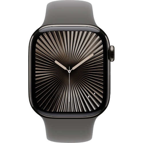 Apple Watch Series 10 GPS + Cellular 42mm Slate Titanium Case w. Stone Gray Sport Band - M/L (MX0M3+MXLH3)