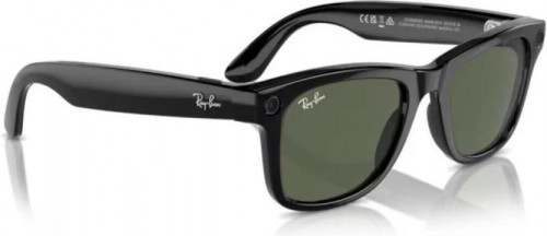 Ray-Ban Meta Wayfarer Large - Shiny Black / G-15 Green (RW4008 601/71 53-22)