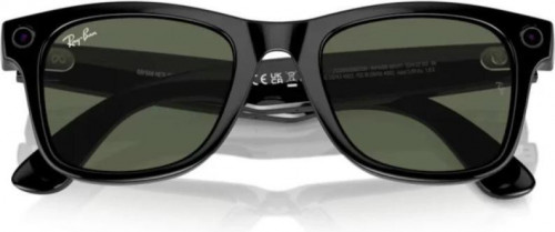 Ray-Ban Meta Wayfarer Large - Shiny Black / G-15 Green (RW4008 601/71 53-22)