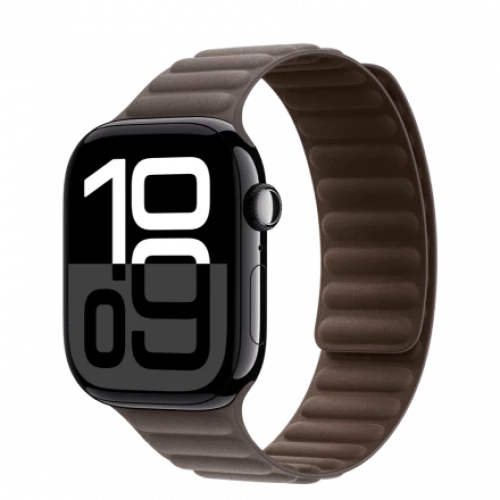 Apple Watch Series 10 GPS 46mm Jet Black Aluminum w. Dark Taupe Magnetic Link M/L (MWX13+MXWX3)