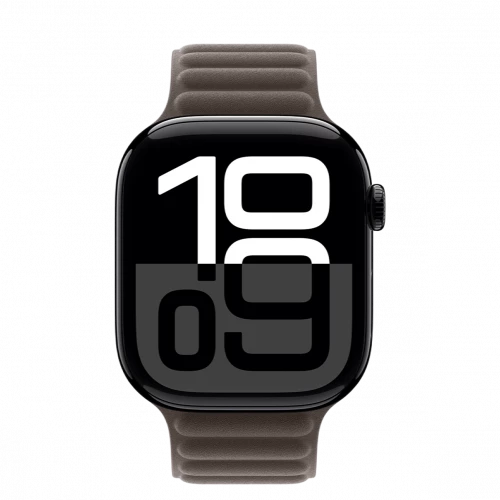 Apple Watch Series 10 GPS 46mm Jet Black Aluminum w. Dark Taupe Magnetic Link M/L (MWX13+MXWX3)