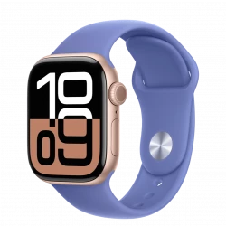 Apple Watch Series 10 GPS 42mm Rose Gold Aluminium Case w. Tangerine Sp Band S/M (MWWY3+MDRY4)