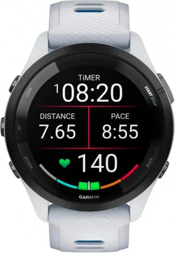Garmin Forerunner 265 Black Bezel w. Whitestone Case and Whitestone/Tidal Blue S. Band (010-02810-01/11/51)