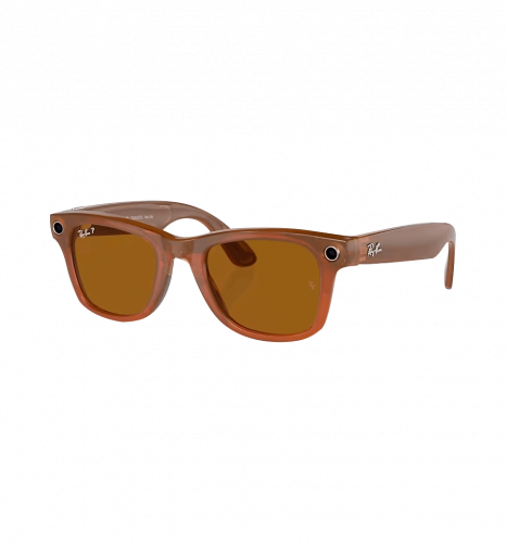 Ray-Ban Meta Wayfarer Large - Shiny Caramel/Polarized Brown (RW4008 670683 53-22)