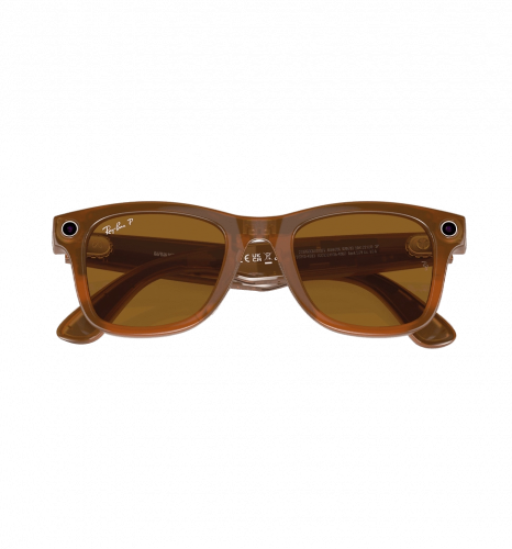 Ray-Ban Meta Wayfarer Large - Shiny Caramel/Polarized Brown (RW4008 670683 53-22)
