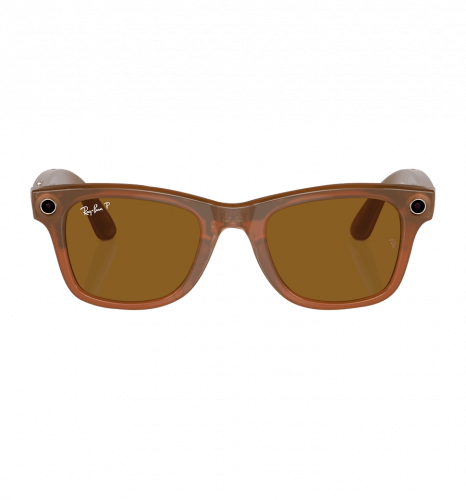 Ray-Ban Meta Wayfarer Large - Shiny Caramel/Polarized Brown (RW4008 670683 53-22)