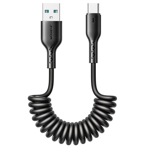 Joyroom USB-A to Type-C Coiled Data Cable 1.5m Black (S-A38)