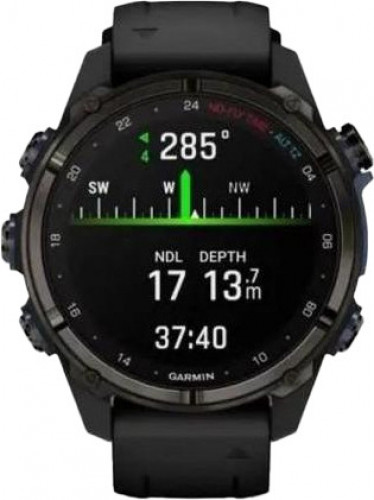 Garmin Descent Mk3i – 43 mm Carbon Gray DLC Titanium w. Black Silicone Band (010-02753-10/11)