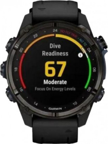 Garmin Descent Mk3i – 43 mm Carbon Gray DLC Titanium w. Black Silicone Band (010-02753-10/11)