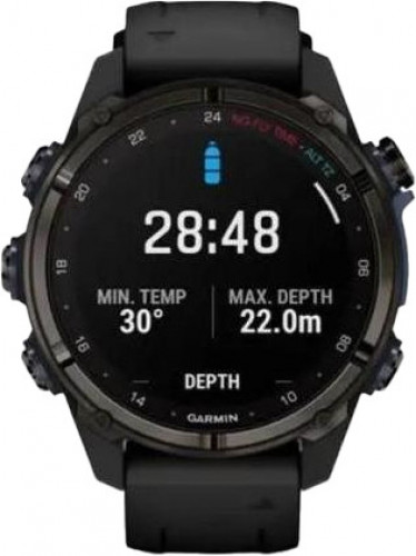 Garmin Descent Mk3i – 43 mm Carbon Gray DLC Titanium w. Black Silicone Band (010-02753-10/11)