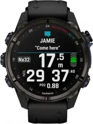 Garmin Descent Mk3i – 43 mm Carbon Gray DLC Titanium w. Black Silicone Band (010-02753-10/11)