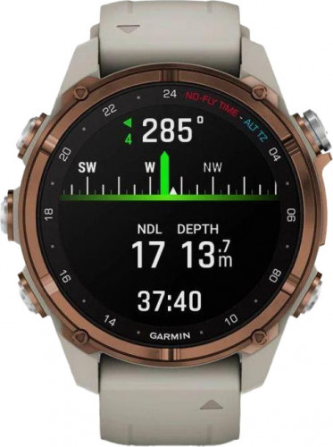 Garmin Descent Mk3i – 43 mm Bronze PVD Titanium with French Gray Silicone Band (010-02753-13/14)