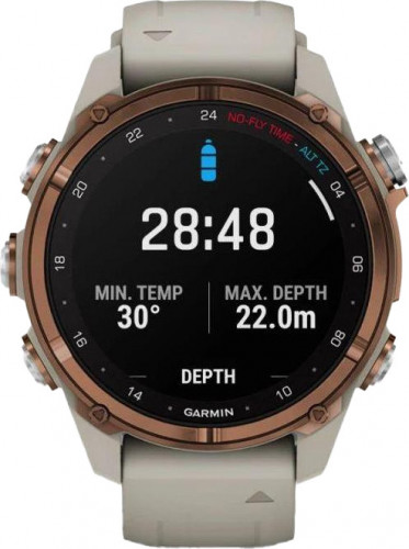 Garmin Descent Mk3i – 43 mm Bronze PVD Titanium with French Gray Silicone Band (010-02753-13/14)