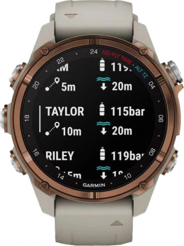 Garmin Descent Mk3i – 43 mm Bronze PVD Titanium with French Gray Silicone Band (010-02753-13/14)