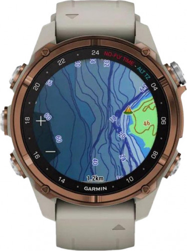 Garmin Descent Mk3i – 43 mm Bronze PVD Titanium with French Gray Silicone Band (010-02753-13/14)