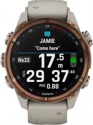 Garmin Descent Mk3i – 43 mm Bronze PVD Titanium with French Gray Silicone Band (010-02753-13/14)