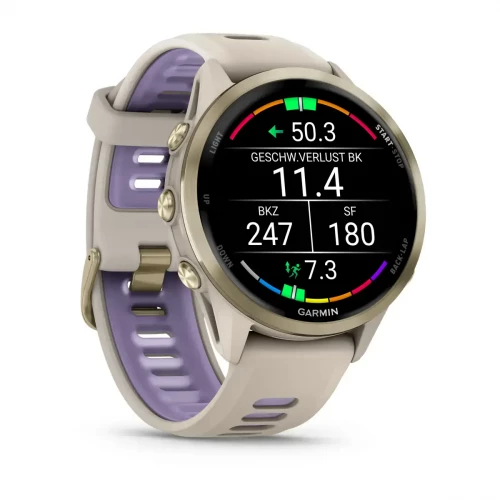 Garmin Forerunner 970 Soft Gold Titanium w. French Gray C. and French Gray/T. Indigo Band (010-02969-02/12)
