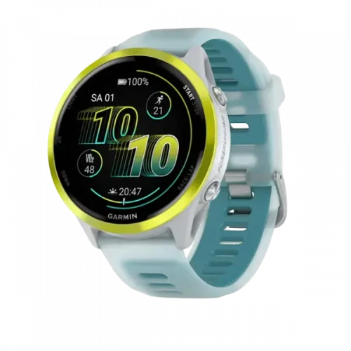 Garmin Forerunner 570 47mm Amp Yellow Aluminum w. Translucent Whitestone/Turquoise Band (010-02971-01)