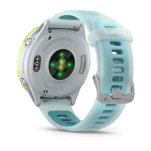 Garmin Forerunner 570 47mm Amp Yellow Aluminum w. Translucent Whitestone/Turquoise Band (010-02971-01)