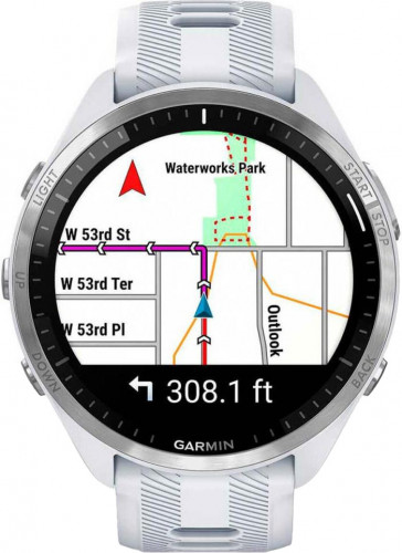 Garmin Forerunner 965 Titanium Bezel w. Whiteston Case and Whiteston/Powder Gray S. Band (010-02809-01/11)