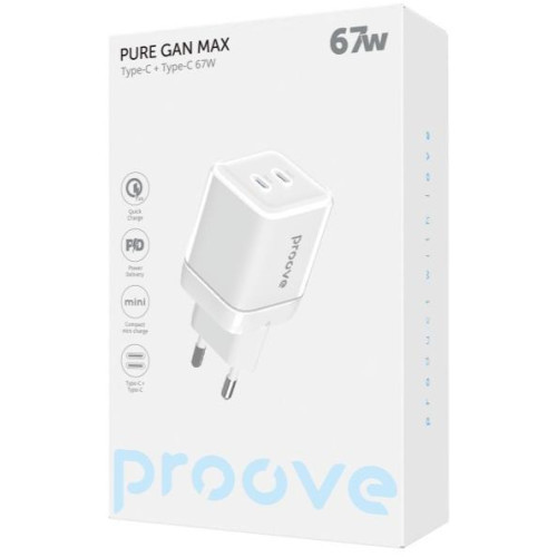 Proove Pure GaN Max 67W Type-C + Type-C White (WCPU67022202)