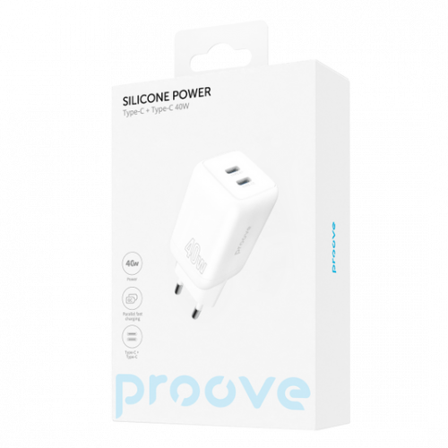 Proove Silicone Power 40W Type-C + Type-C White (WCSP4020002)