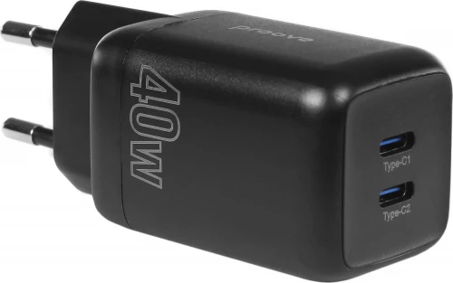 Proove Silicone Power 40W Type-C + Type-C Black (WCSP4020001)