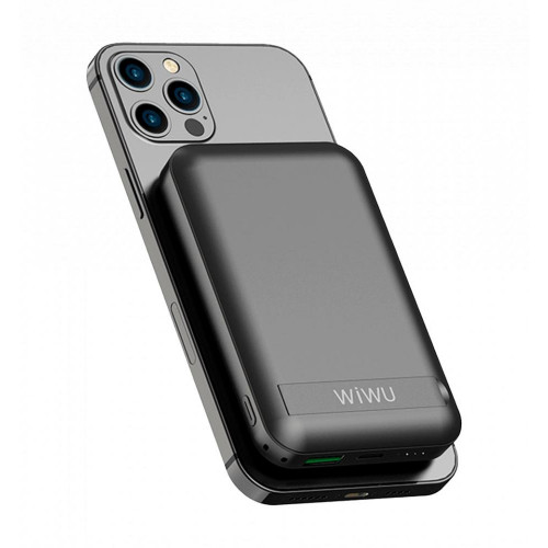 WIWU Snap Cube Magnetic Wireless Charger Power Bank 10000mAh Black