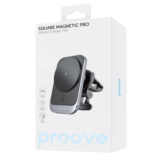 Автомобільний тримач Proove Square Magnetic Pro 15W Gray