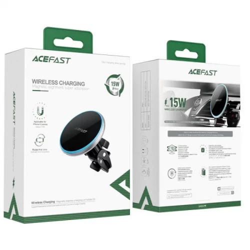 Автомобільний тримач Acefast D3 Magnetic Wireless Series Silver