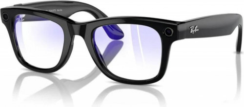 Ray-Ban Meta Wayfarer Shiny Black Frame Clear Lenses (RW4008 601/SB 53-22)