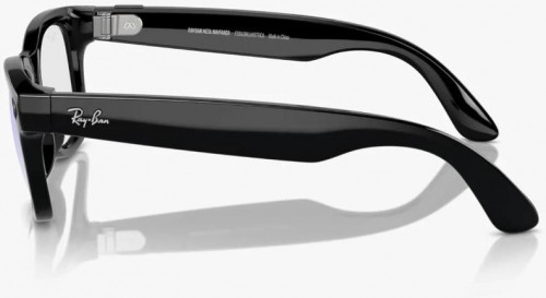 Ray-Ban Meta Wayfarer Shiny Black Frame Clear Lenses (RW4008 601/SB 53-22)