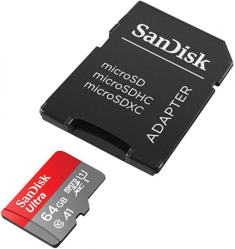 SanDisk 64 GB microSDXC UHS-I A1 Class 10 Ultra (SDSQUAB-064G-GN6MA)