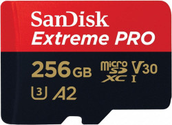 SanDisk 256 GB microSDXC UHS-I U3 Extreme Pro + SD Adapter SDSQXCD-256G-GN6MA