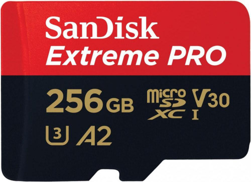 SanDisk 256 GB microSDXC UHS-I U3 Extreme Pro + SD Adapter SDSQXCD-256G-GN6MA