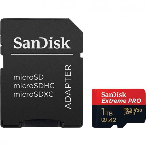SanDisk 1 TB microSDXC UHS-I U3 Extreme Pro + SD Adapter (SDSQXCD-1T00-GN6MA)