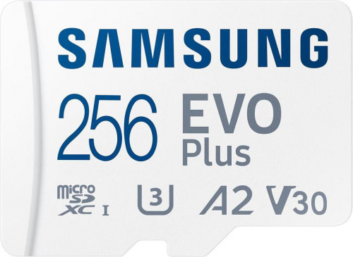 Samsung 256 GB microSDXC Class 10 UHS-I U3 EVO Plus + SD Adapter (MB-MC256SA)