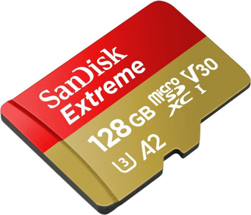 SanDisk 128 GB microSDXC UHS-I U3 V30 A2 Extreme (SDSQXAA-128G-GN6MN)