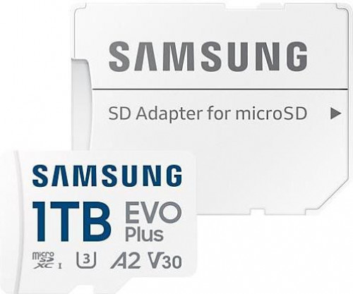 Samsung 1 TB microSDXC Class 10 UHS-I U3 V30 A2 EVO Plus + SD Adapter (MB-MC1T0SA)