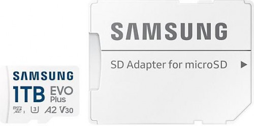 Samsung 1 TB microSDXC Class 10 UHS-I U3 V30 A2 EVO Plus + SD Adapter (MB-MC1T0SA)