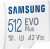 Samsung 512 GB microSDXC Class 10 UHS-I U3 V30 A2 EVO Plus + SD Adapter (MB-MC512SA)
