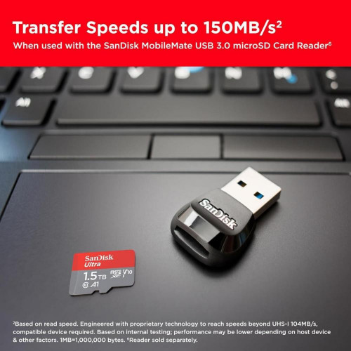 SanDisk 1,5 TB microSDXC UHS-I U1 V30 A1 Ultra (SDSQUAC-1T50-GN6MA)
