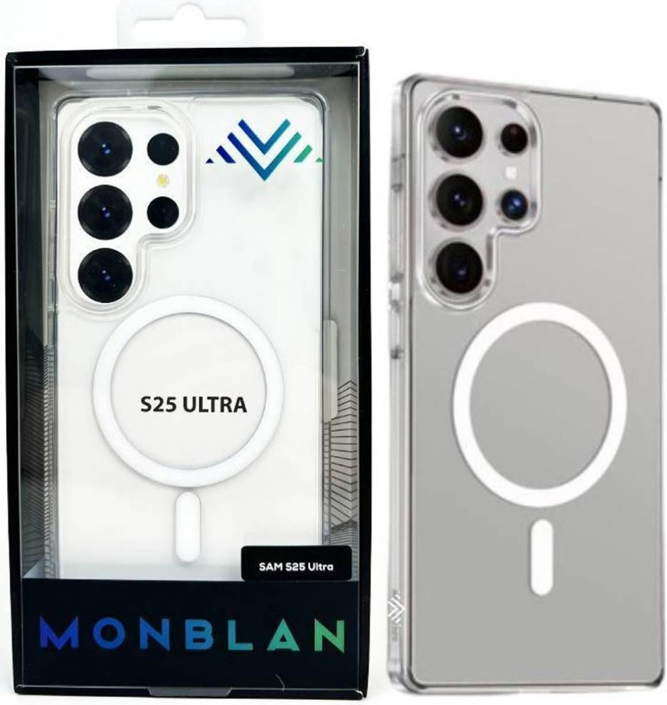 Чехол-накладка (силиконовый) Samsung S25 Ultra Monblan Magnetic Crystal Series Transparent (MMCS25U)
