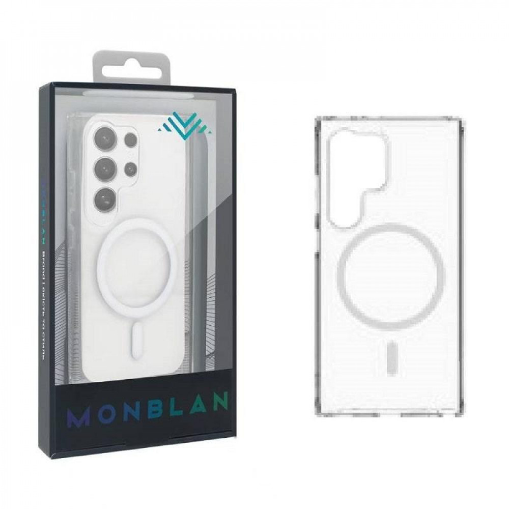 Чехол-накладка (силиконовый) Samsung S24 Ultra Monblan Magnetic Crystal Series Transparent (MMCS24U)