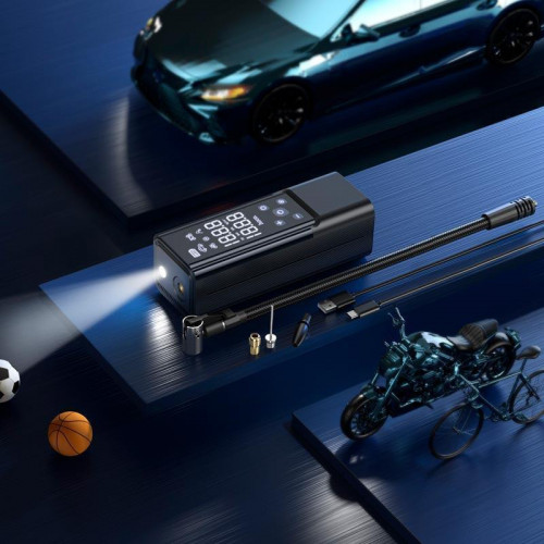 Автокомпрессор Hoco ZP7 Maddy (5000 mAh) Black