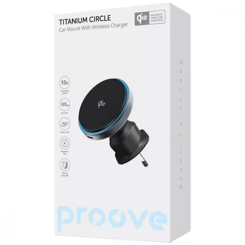 Автомобільний утримувач Proove Titanium Circle Qi2 15W